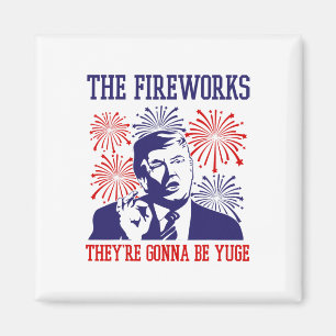 Imán Funny Trump Cita Fuegos Artificiales El 4 De Julio