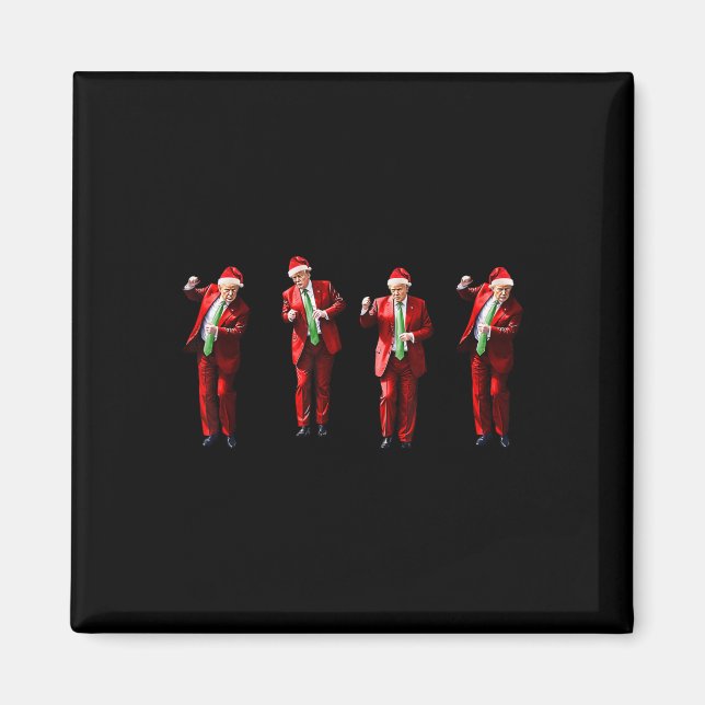 Imán Funny Trump Dance Santa Claus Christmas Xmas Pajam (Frente)