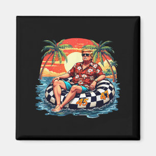 Imán Funny Trump en verano de 2025 Beach Tropical