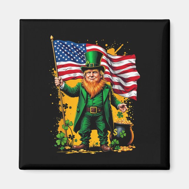 Imán Funny Trump Paddys Back 45 47 St Patricks Day Esta (Frente)