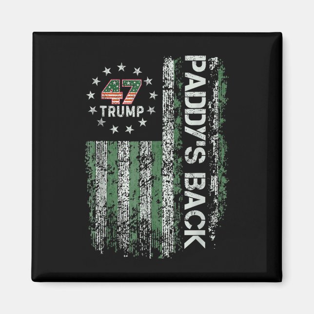 Imán Funny Trump Paddys Back 45 47 St Patricks Day Esta (Frente)