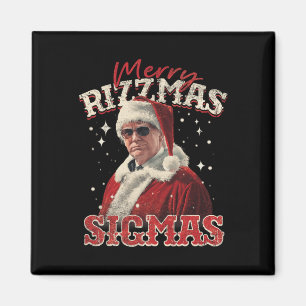 Imán Funny Trump Santa Merry Rizzmas Sigmas Xmas Pajama