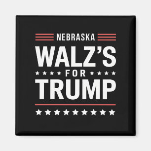 Imán Funny Trump Vance Walz para Trump Nebraska