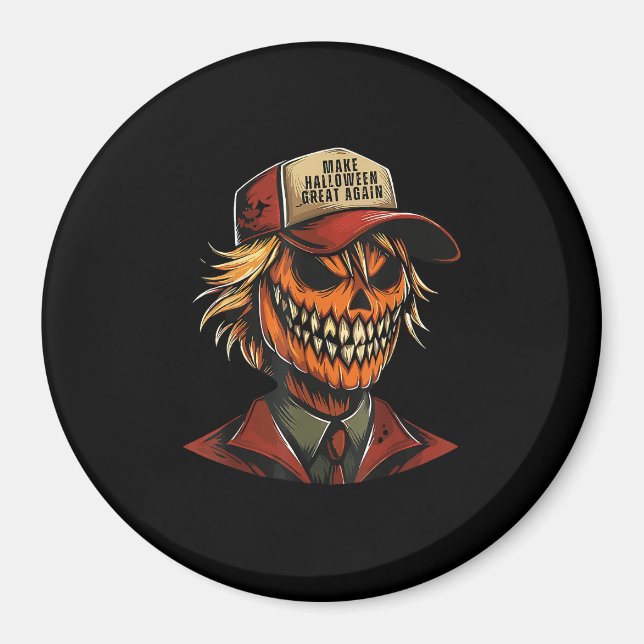 Imán Funny Trumpkin Calabaza Skeleton hace que Hallowee (Frente)