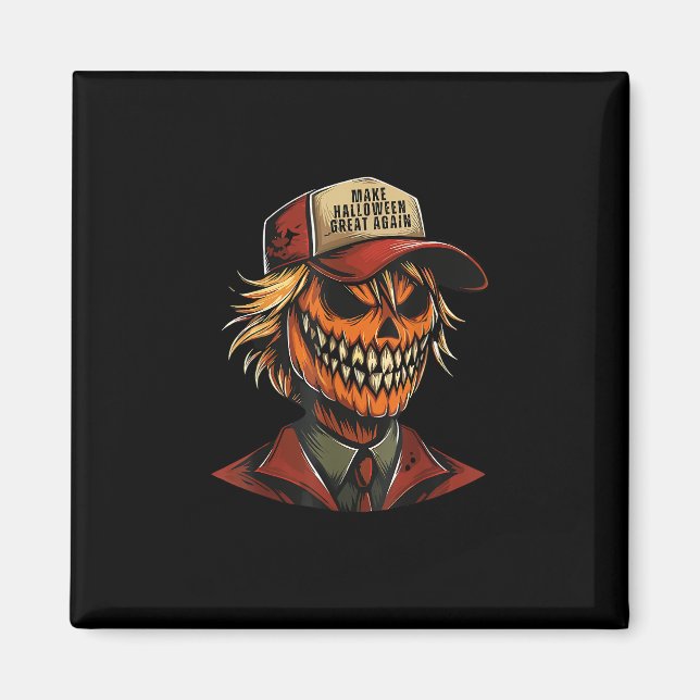 Imán Funny Trumpkin Calabaza Skeleton hace que Hallowee (Frente)