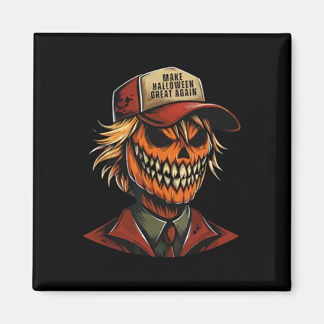 Imán Funny Trumpkin Calabaza Skeleton hace que Hallowee (Frente)