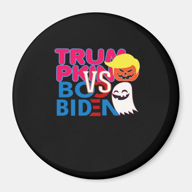 Imán Funny Trumpkin contra Boo Biden Clase de Diseño Ha (Frente)