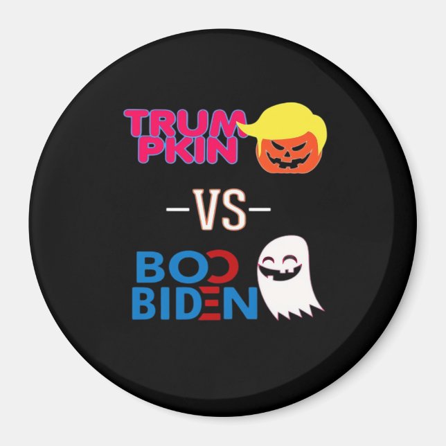 Imán Funny Trumpkin contra Boo Biden Clase de Diseño Ha (Frente)