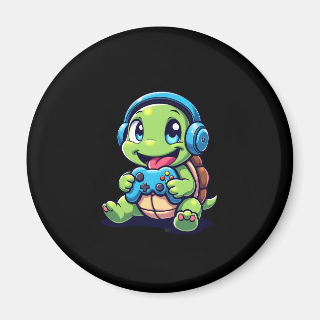 Imán Funny Turtle Gamer Gaming Turtles Video Game (1) (Frente)