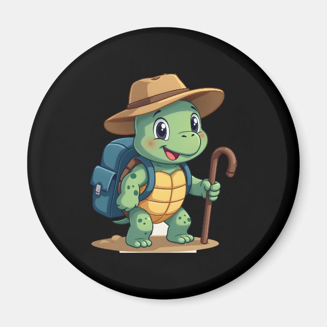 Imán Funny Turtle Hiking Graphic Camping Lover Adventur (Frente)