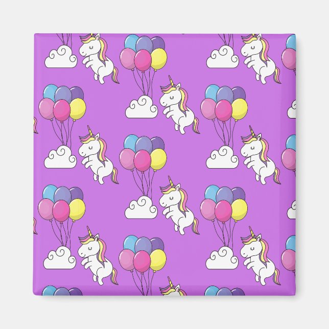 Imán Funny Unicorn Pattern Magic Horse (Frente)