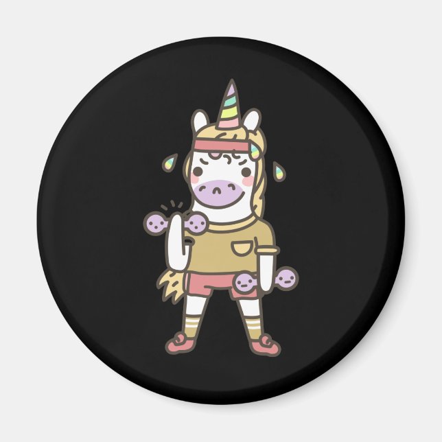 Imán Funny Unicorn Workout (Frente)