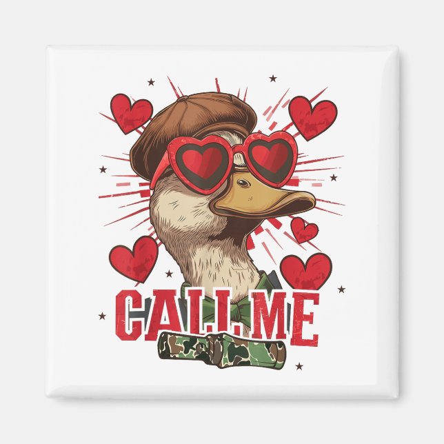 Imán Funny Valentine's Day Boy Duck Hunting Call Me Tod (Frente)