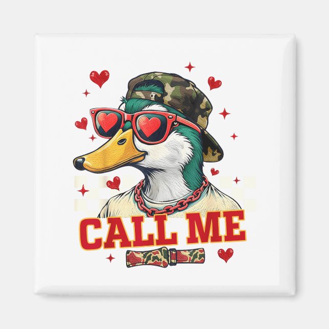 Imán Funny Valentine's Day Boy Duck Hunting Call Me Tod (Frente)