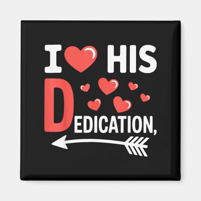 Imán Funny Valentine's Day Couple Matching I Love His D (Frente)