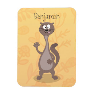 Imán Funny weasel cartoon illustration
