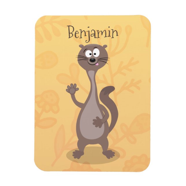 Imán Funny weasel cartoon illustration (Vertical)