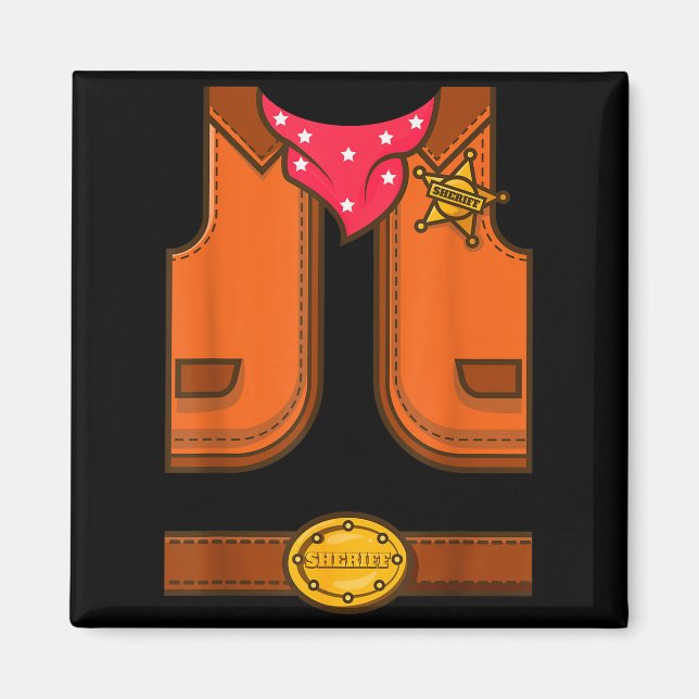Imán Funny Western Sheriff Halloween Cowboy Vest Simple (Frente)