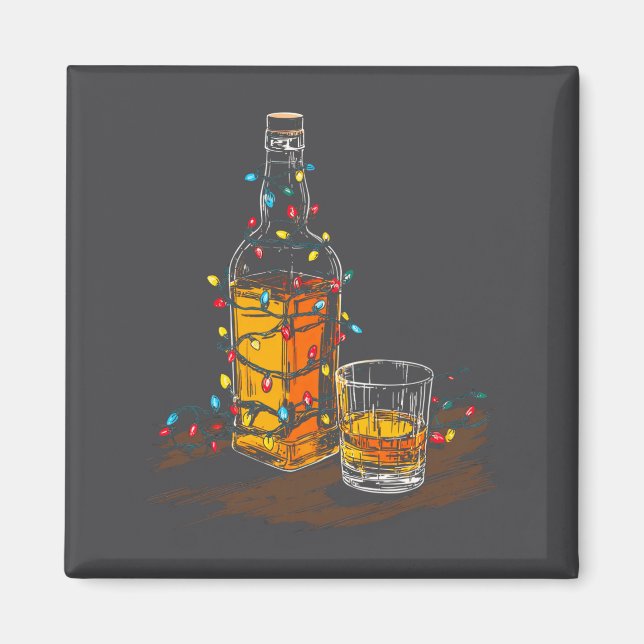Imán Funny Whiskey Christmas Graphics Lights Lover Long (Frente)