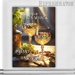 Imán Funny Wine Magnet<br><div class="desc">Imán Rectángulo con una pintura de dos vasos de vino con tus propios textos graciosos (u otros). Un regalo encantador para un amante del vino.</div>