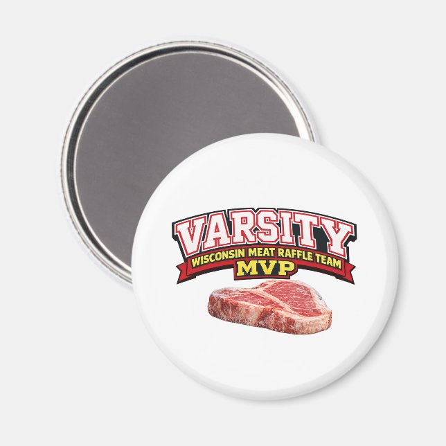 Imán Funny Wisconsin Meat Raffle Varsity Team MVP  (Anverso/Reverso)