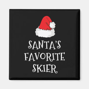 Imán Funny Xmas Sk, Gorra de esquiadores favoritos de S