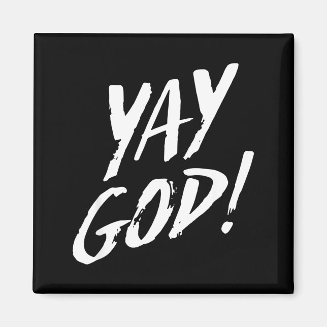 Imán Funny Yay God Graphic Jesus Christian Religion Gif (Frente)