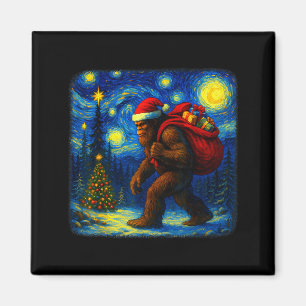 Imán Furgoneta de Bigfoot Santa Navidad Noche Estrellad