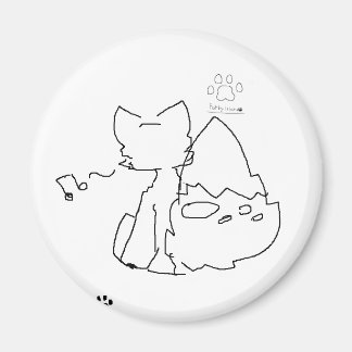 Imán furry fox and furry island mark magnet