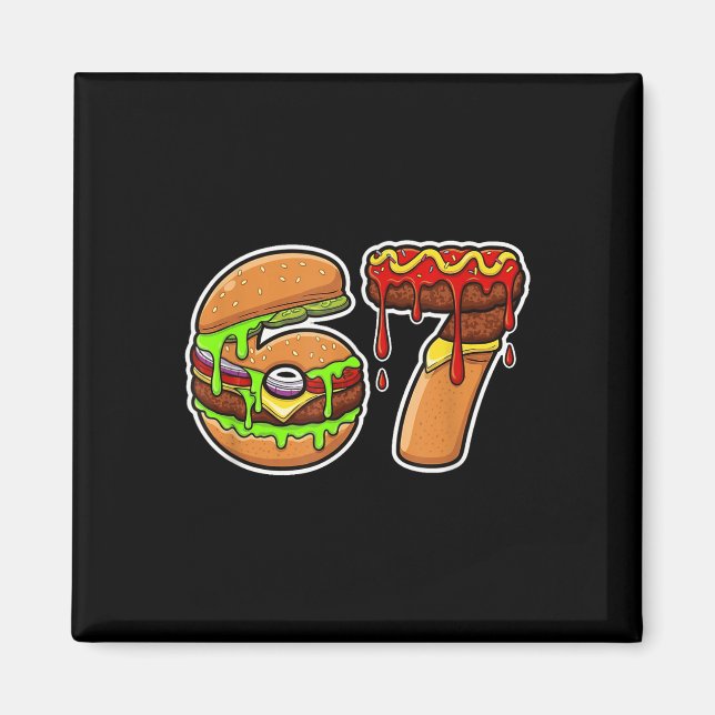 Imán Fusión de comida 67 Burger Pizza Delight  (Frente)