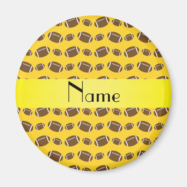 Imán Fútbol amarillo con nombre personalizado (Frente)
