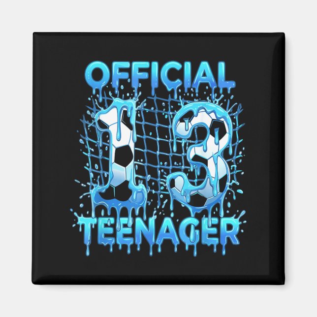 Imán Fútbol Cumpleaños 13 Helado Goteo Oficial Adolesce (Frente)