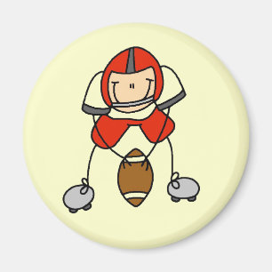 Imán Fútbol de Figuras de Palitos Rojo