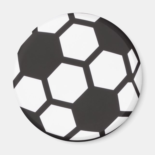 Imán Fútbol de fútbol negro y blanco (Frente)