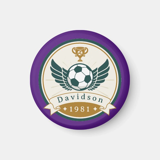 Imán - Fútbol de fútbol - Personalizado - Añadir n (Frente)