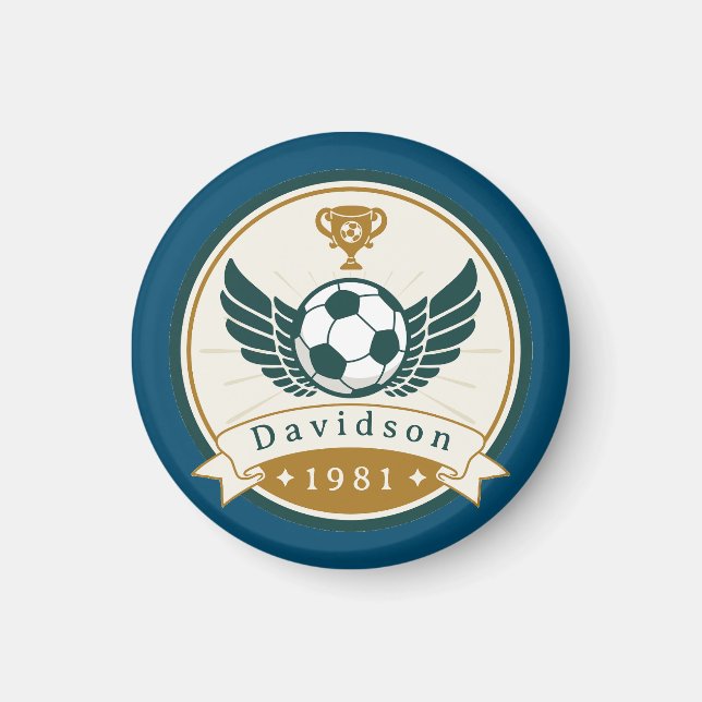 Imán - Fútbol de fútbol - Personalizado - Añadir n (Frente)