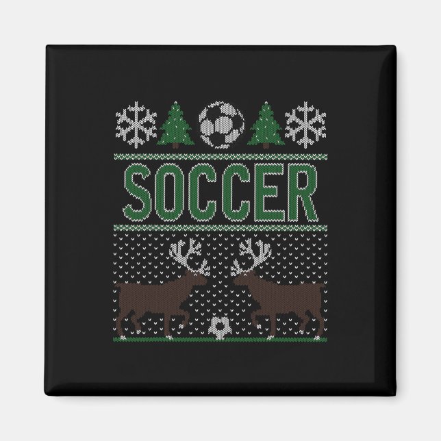 Imán Fútbol de Suéter Navideño Feo (Frente)