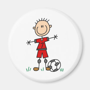 Imán Fútbol del uniforme del rojo del muchacho