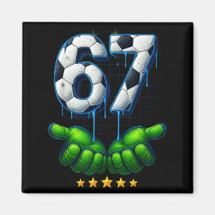 Imán Fútbol Divertido 67 Seis Siete Divertido Meme Gen