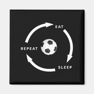 Imán Fútbol Fútbol Comer Dormir Repetir Frase de Fanáti