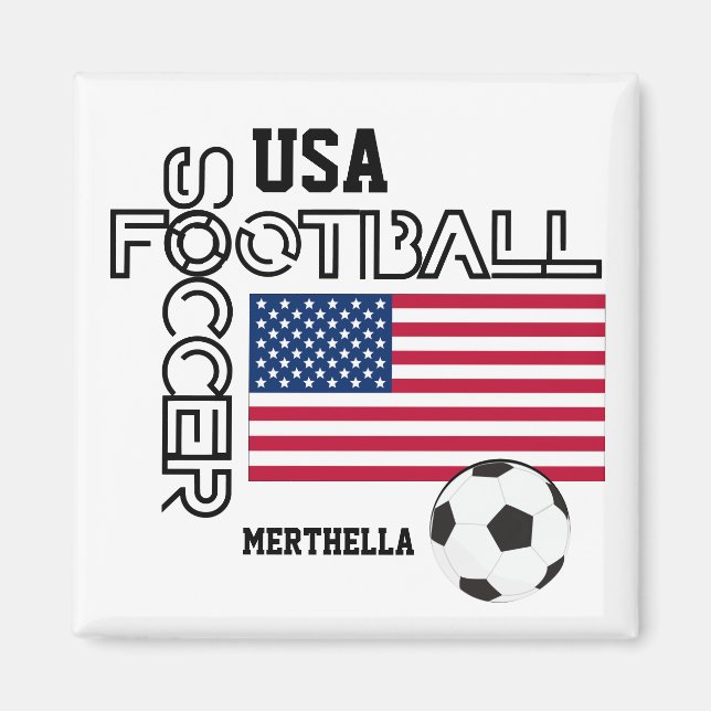 Imán Fútbol Personalizado de Estados Unidos (Frente)