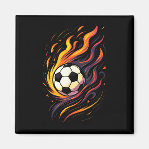 Imán Fútbol Retro Antiguo Llamas De Fútbol Deporte Byll