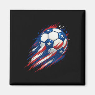 Imán Fútbol Rojo Blanco Y Azul Ll Patriótico Cuatro De