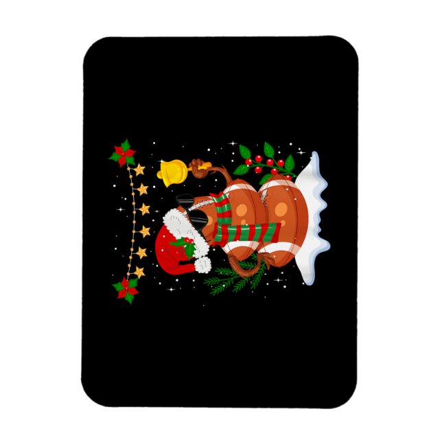 Imán Fútbol Snowman Santa Hat Feliz Navidad (Vertical)