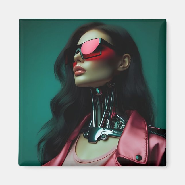 Imán  futuristic cybernetic woman (Frente)