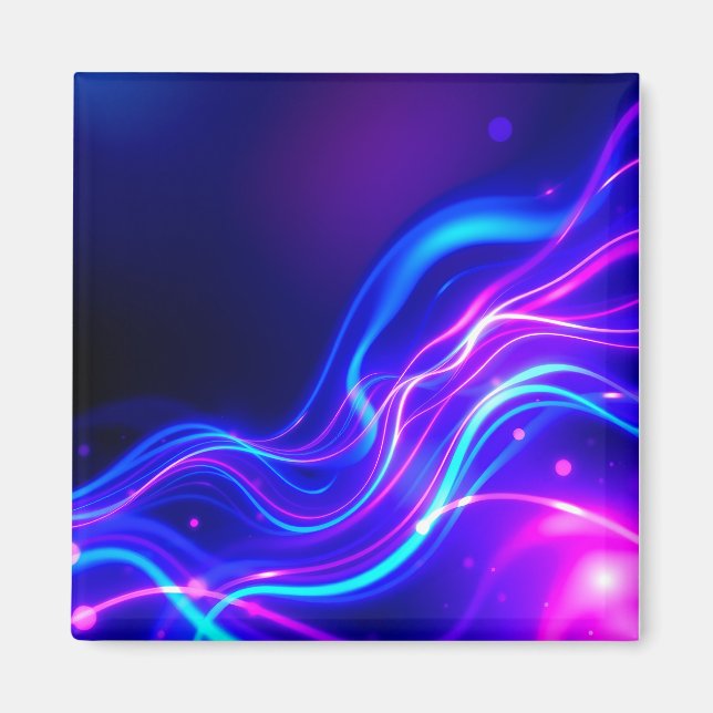 Imán Futuristic Neon Liquid Waves – Electric Energy Flo (Frente)