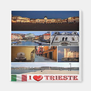 Imán FVG014 TRIESTE Te Amo, Mosaico, Italia, Nevera