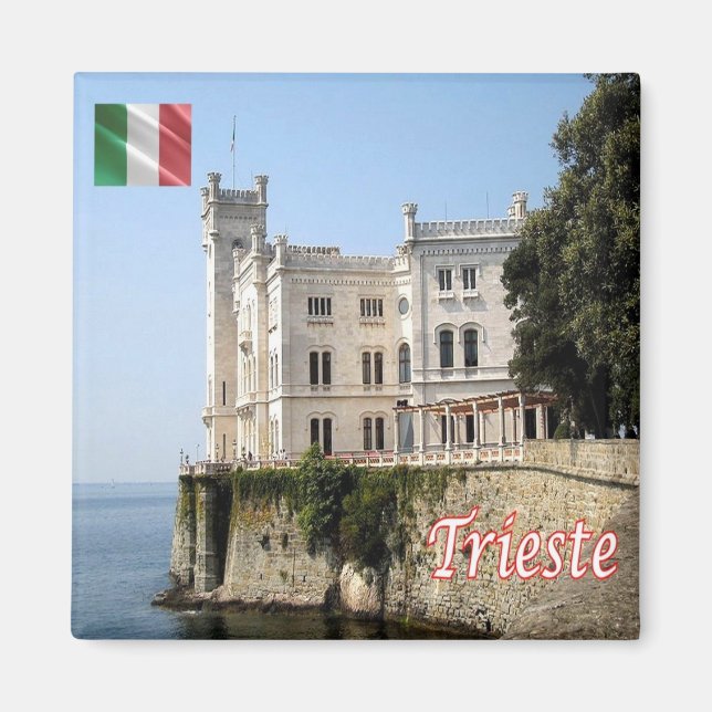 Imán FVG019 MIRAMARE, Castillo, Italia, Fridge (Frente)