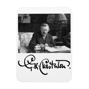 Imán G. K. Chesterton en el trabajo