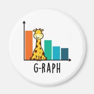 Imán G-raph Funny Giraffe Graph Pun